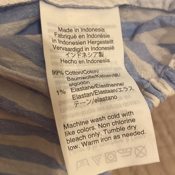 J.Crew off shoulder white and blue cotton crop top . Size S - Picture 6 of 9